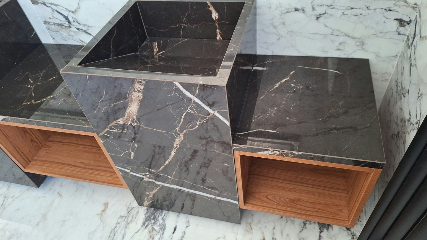 Conjunto lavatórios mais bancada  240x50x85